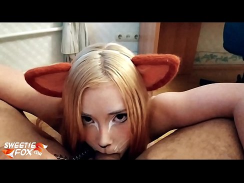 ❤️ Kitsune inomedza mboro uye nekukandira mumuromo make ☑ ❌️